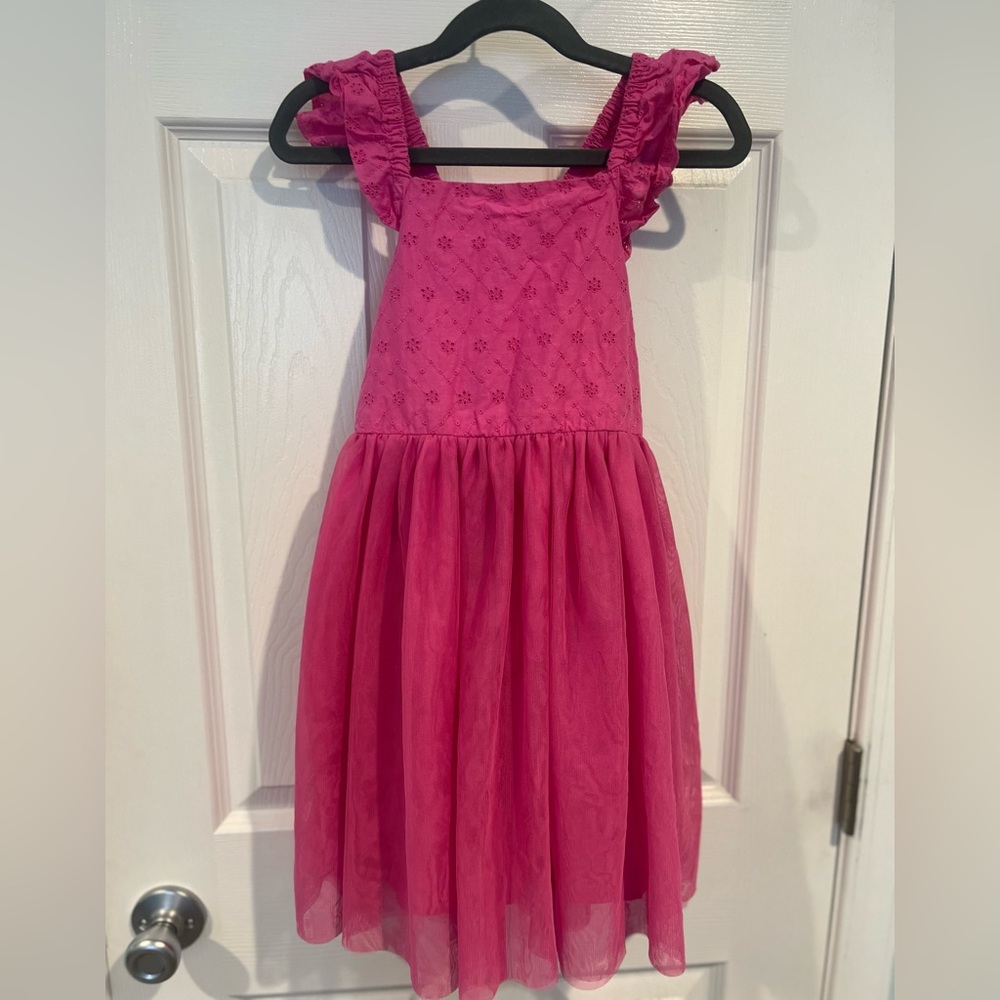 💗Cat & Jack Vibrant Pink Ruffle Dress
